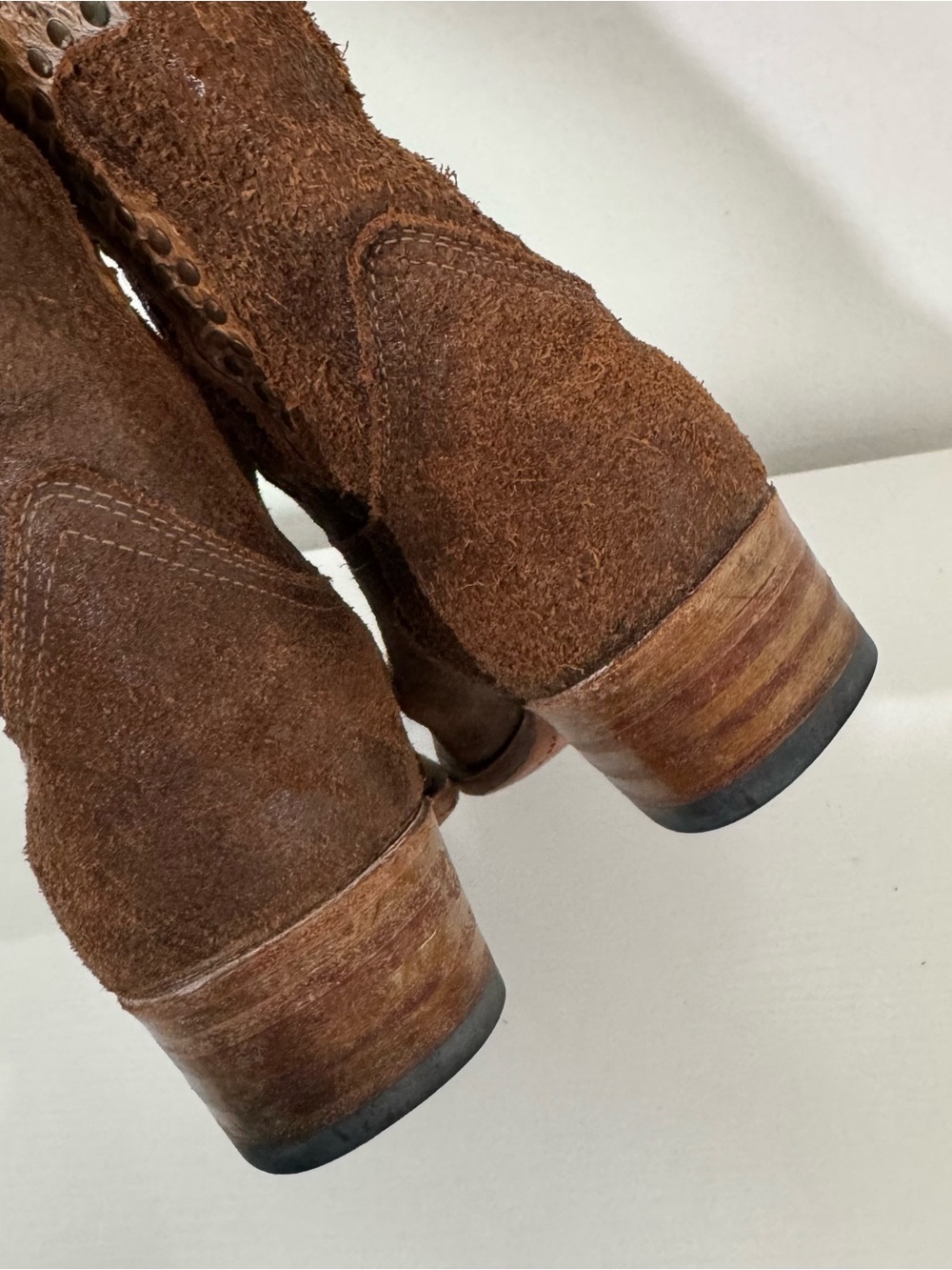 Frye Daisy Duke Python Studded Western Cowboy Boots Brown Leather Women’s 9M - Picture 10 of 11